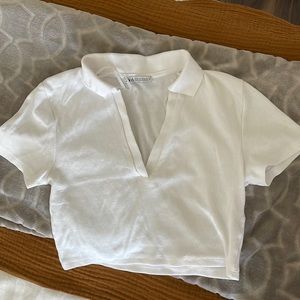 Zara cropped polo top
